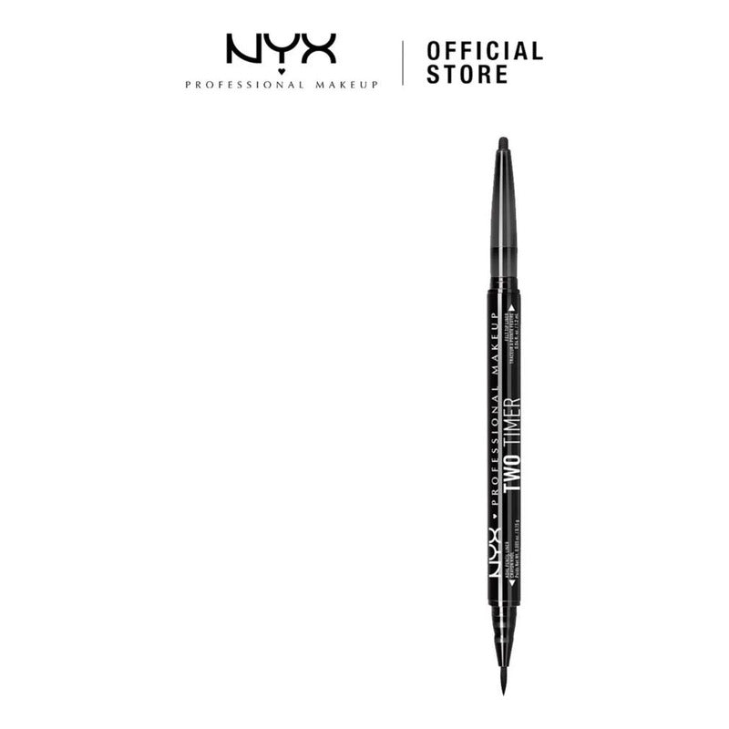Nyx | Two Timer Liner | Delinador Ojos 2 En 1 Jet Black Tt01 Satinado