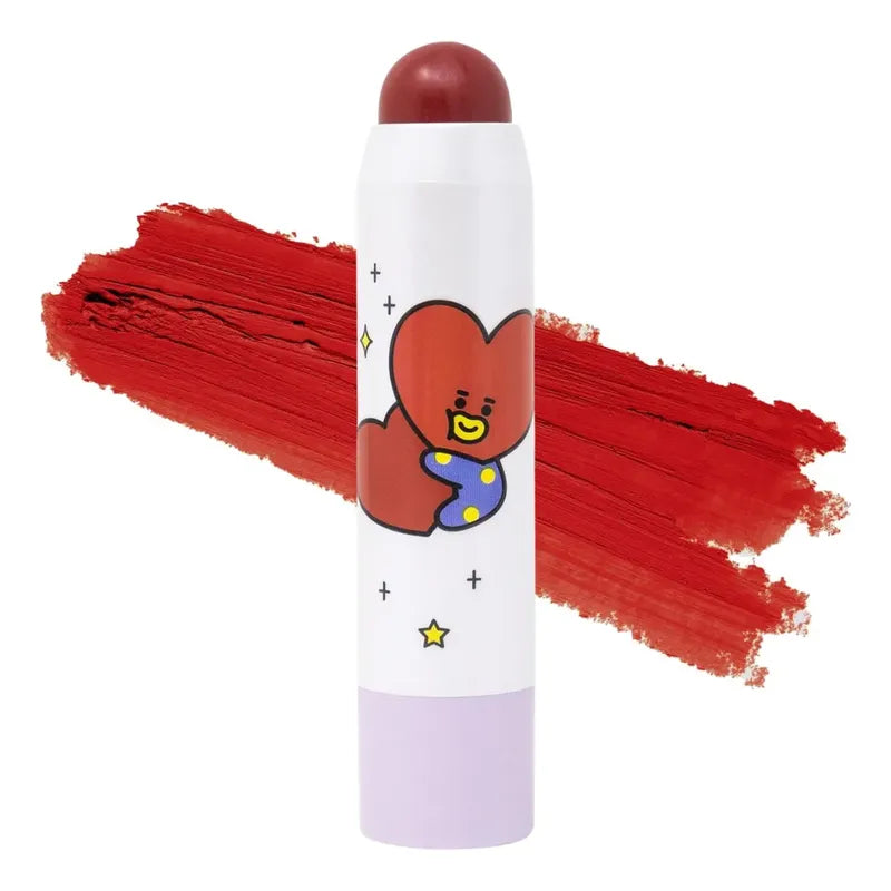 The Creme Shop Bt21 Tinta En Barra, Labios Y Mejillas, Vegan K-pop Red