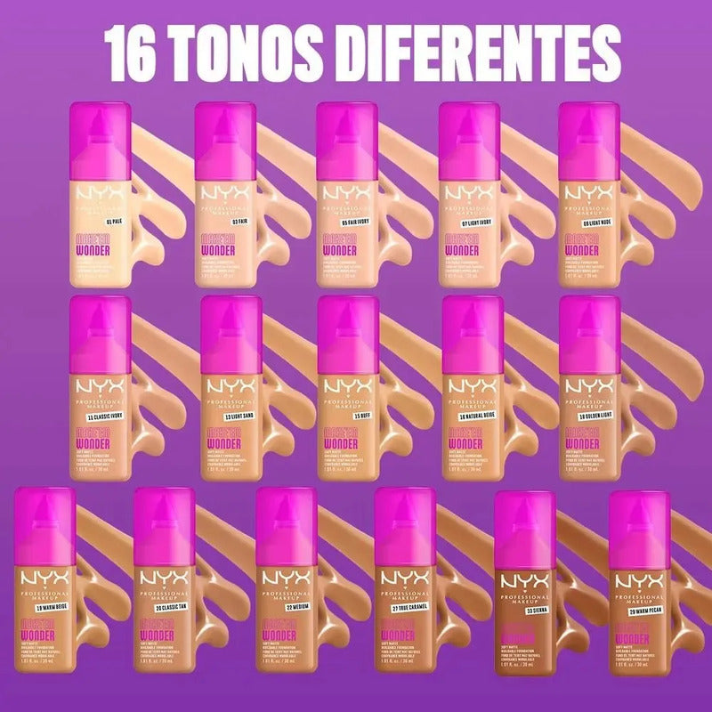 Base De Maquillaje Nyx Make Em Wonder Soft Matte 05 Fair Ivory