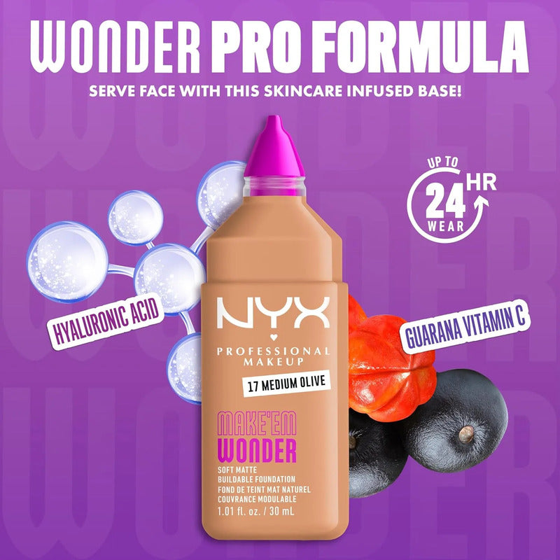 Base De Maquillaje Nyx Make Em Wonder Soft Matte 13 Light Sand