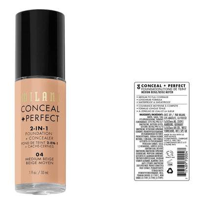 Milani | Conceal + Perfect 2 En 1  | Base De Maquillaje