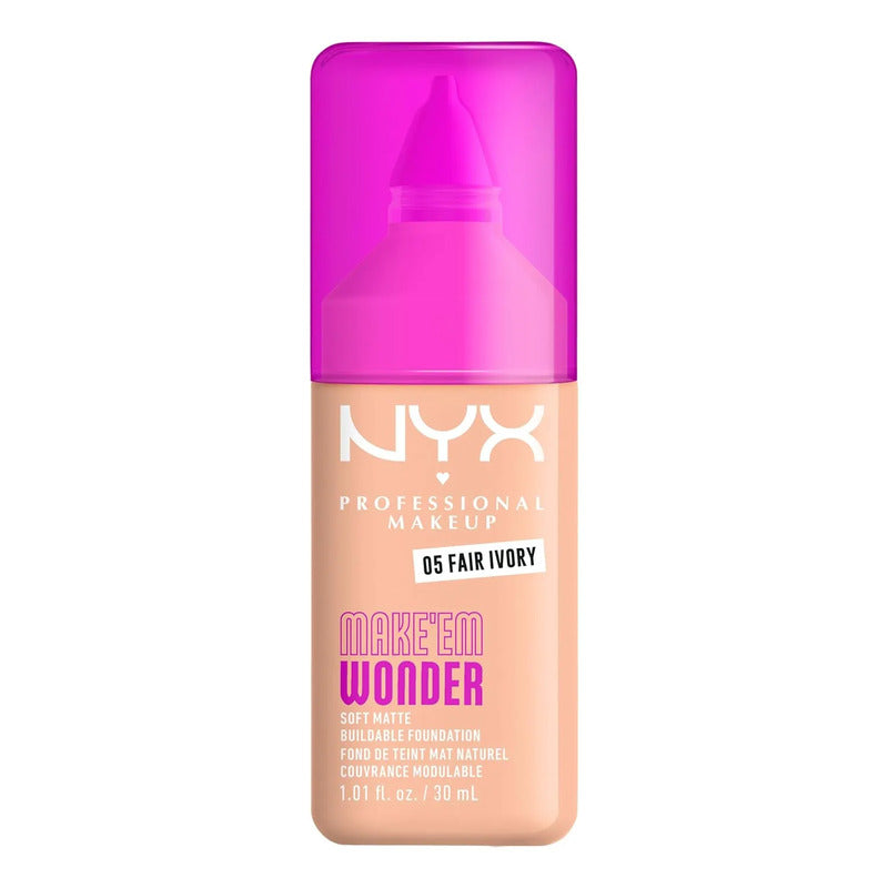 Base De Maquillaje Nyx Make Em Wonder Soft Matte 05 Fair Ivory