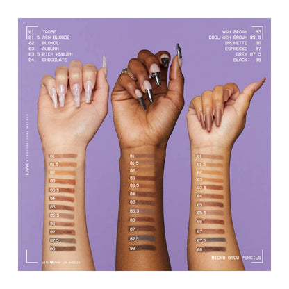 Nyx | Micro Brow Pencil | Delineador Cejas Retráctil 2 En 1