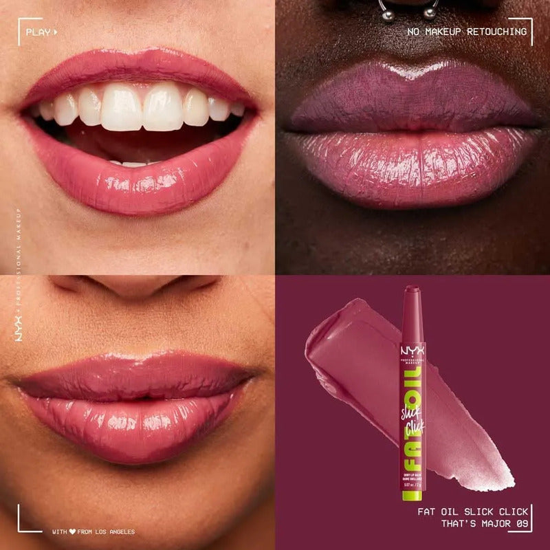 Nyx | Fat Oil Slick Click Shiny Lip Balm | Balsamo Labial 09- That´s Major
