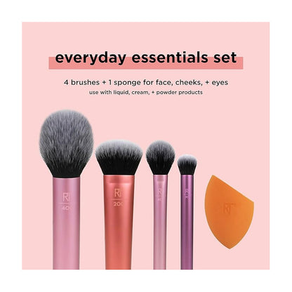 Real Techiques | 4 Brochas, 2 Sponges, Everyday Essentials Rosa