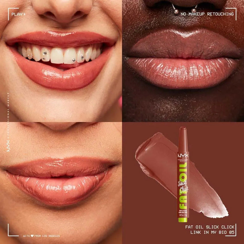 Nyx | Fat Oil Slick Click Shiny Lip Balm | Balsamo Labial 05- Link In My Bio