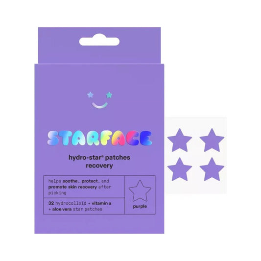 Starface Hydro-star Patches Recovery Morado, 32 Pzas Mixta Día/noche