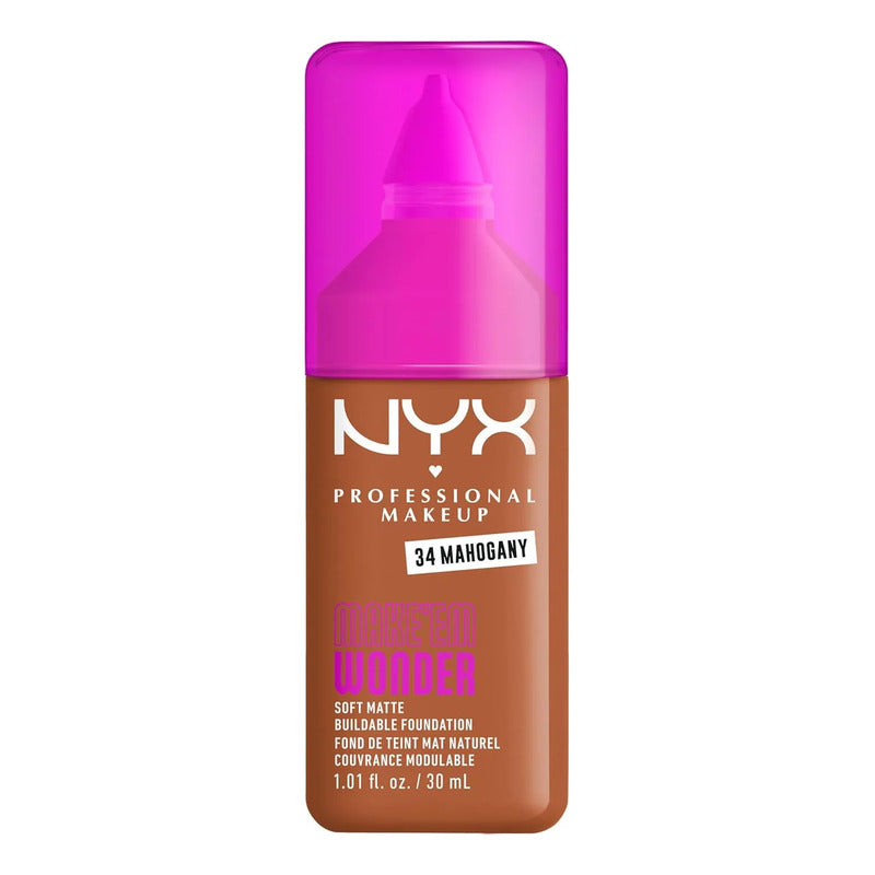 Base De Maquillaje Nyx Make Em Wonder Soft Matte 34 Mahogany