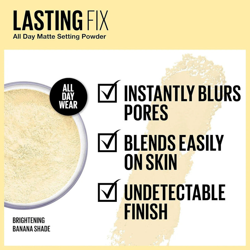 Maquillaje En Polvo Suelto Maybelline Lasting Fix Banana 6 G Translúcido