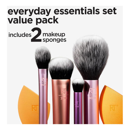 Real Techiques | 4 Brochas, 2 Sponges, Everyday Essentials Rosa