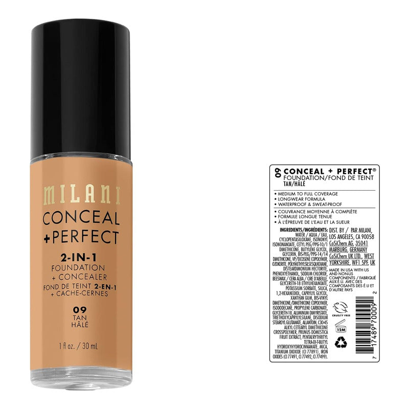 Milani | Conceal + Perfect 2 En 1  | Base De Maquillaje