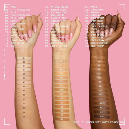Base De Maquillaje Nyx Make Em Wonder Soft Matte 13 Light Sand