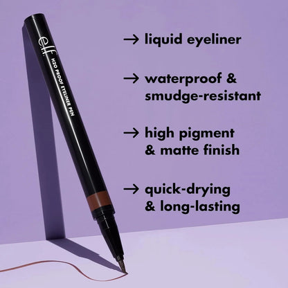 E.l.f. Cosmetics H2o Proof Eyeliner Pen, Delineador Ojos Negro