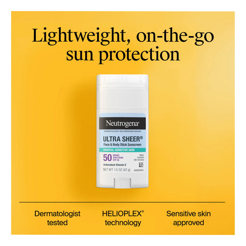 Neutrogena | Ultra Sheer Face & Body | Bloqueador En Barra