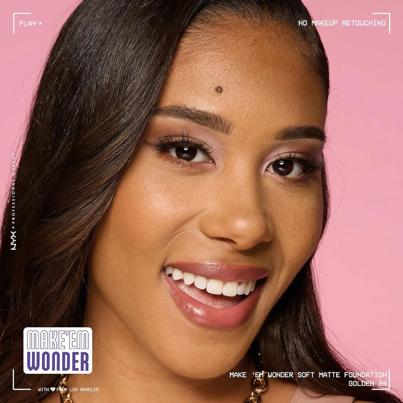 Base De Maquillaje Nyx Make Em Wonder Soft Matte 24 Golden