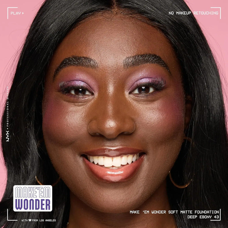 Base De Maquillaje Nyx Make Em Wonder Soft Matte 43 Deep Ebony