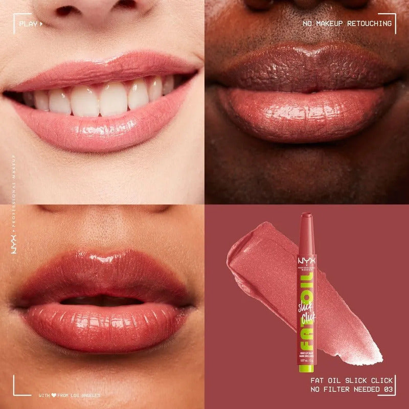 Nyx | Fat Oil Slick Click Shiny Lip Balm | Balsamo Labial 03- No Filter Needed