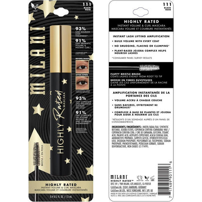 Milani | Highly Rated Instant Volume & Curl | Mascara 12ml Black - 111