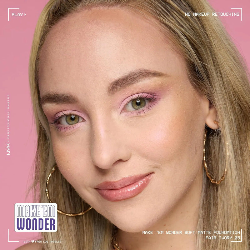 Base De Maquillaje Nyx Make Em Wonder Soft Matte 05 Fair Ivory