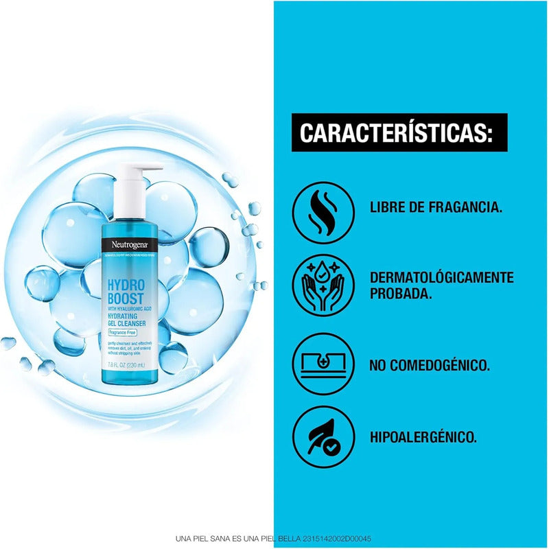 Neutrogena | Gel Cleanser | Jabon Facial Sin Fragancia 230ml Todo Tipo De Piel Día/noche