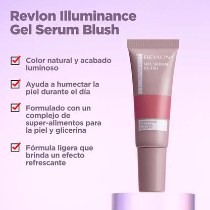 Revlon | Iluminance Gel Serum Blush | Rubor En Gel -11ml 140 Brilliant Berry