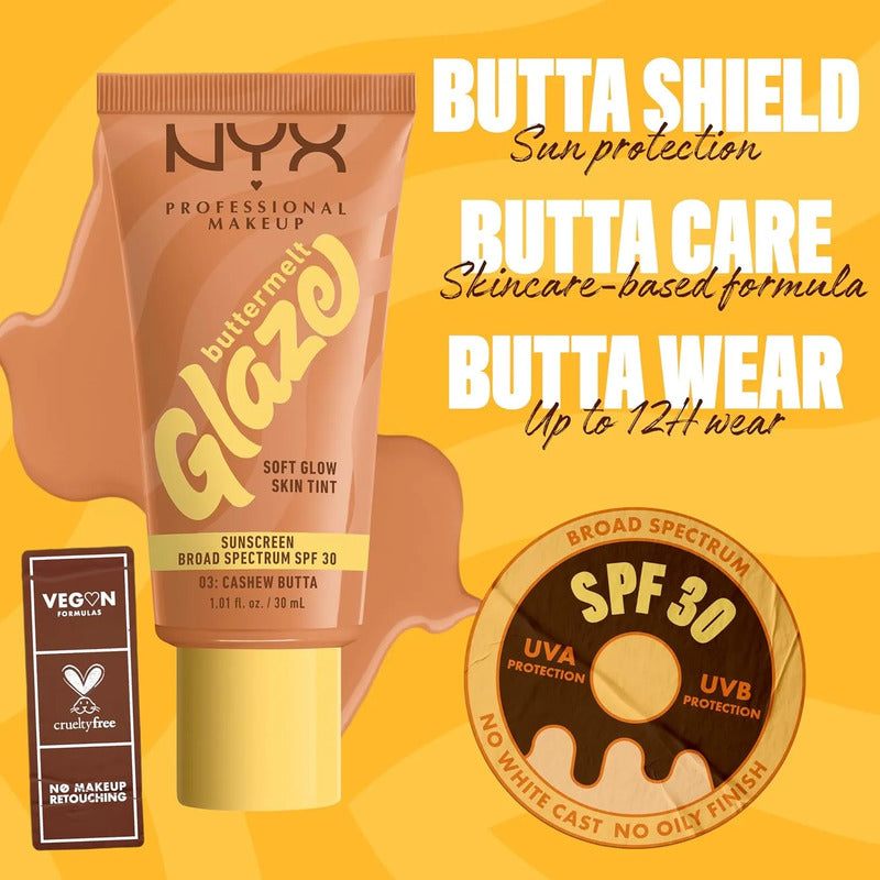 Base De Maquillaje Buttermelt Glaze Nyx Professional Makeup 06 Praline Butta