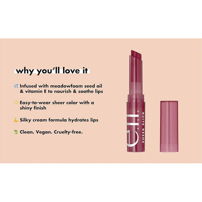 E.l.f. | Lapiz Labial Hidratante Frutal Sheer Slick Pear Golden Pear