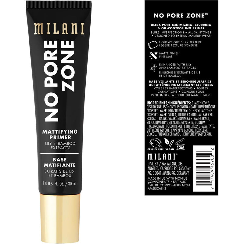 Milani | No Pore Zone Mattifying Primer| Prebase Matificante Mattifying Primer