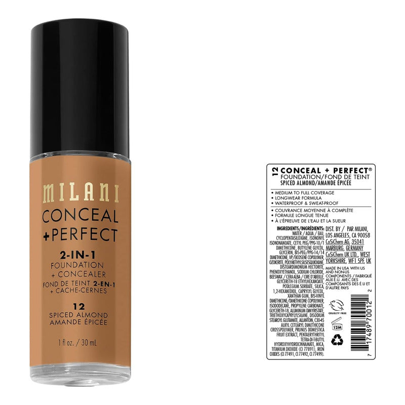 Milani | Conceal + Perfect 2 En 1  | Base De Maquillaje